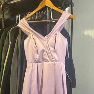 Lavender prom dress/bridesmaids dress with shorts underneath skirt